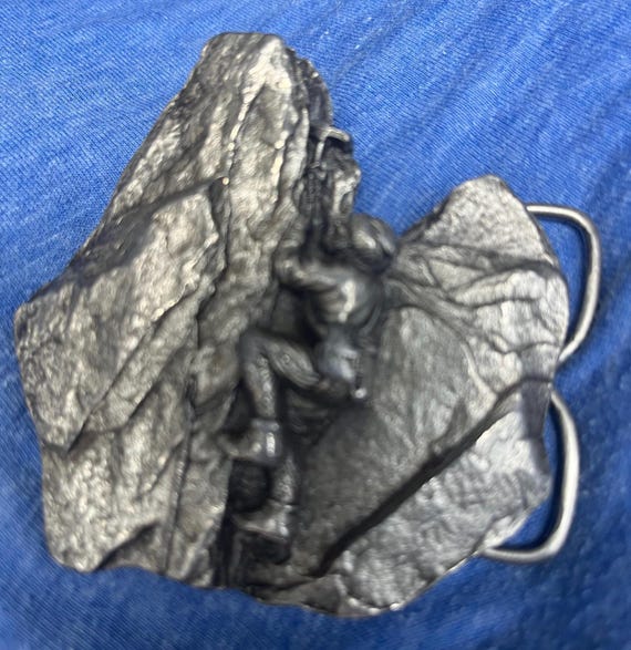 Vintage Pewter Rock Climber Belt Buckle Buckle Mountain Climber