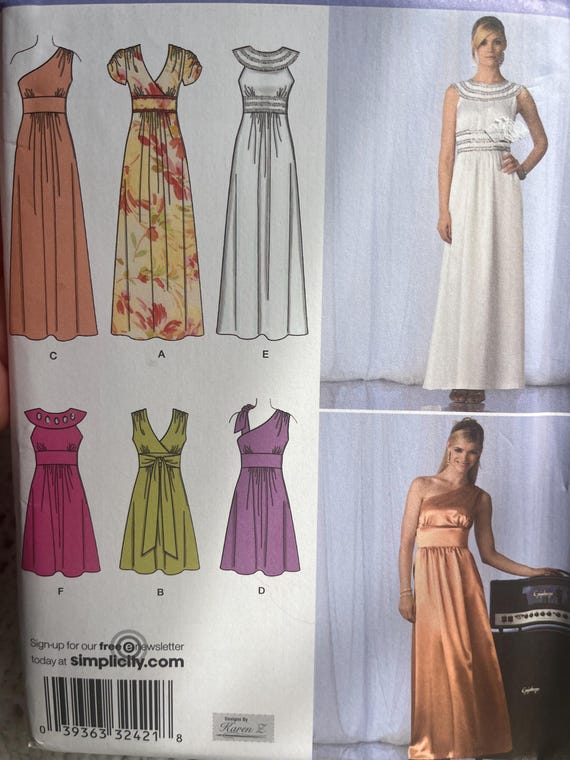 Simplicity Dresses Prom, Bridal, Evening, 2009 uncut size D5 4, 6, 8, 10, 12