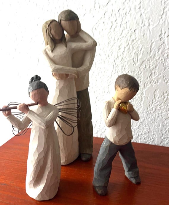 Willow Tree Hand Painted Figurines: Together, Angel of Harmony, and Heart of Gold