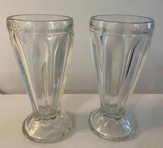 Vintage Ice Cream / Rootbeer Float Soda Glasses Set of Two.