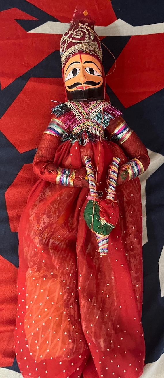 Indian Handcrafted 22” String Puppet Marionette Folk Theater Art