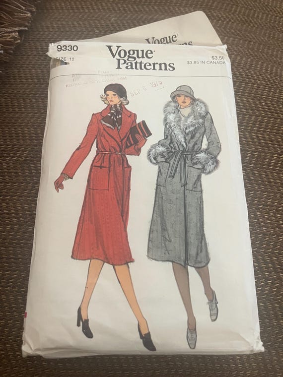 Vintage Vogue Coat Patterns SIze 13 Uncut 1975 Patterns