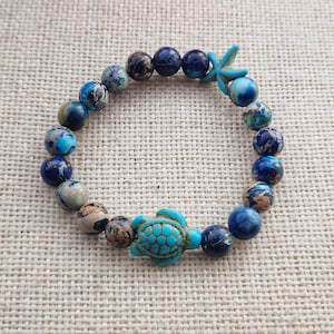 Sediment Jasper Beaded Bracelet | Ocean Lover Jewellery | Stackable Beach Bracelet | Summer Gift for Her | Boho Coastal Style