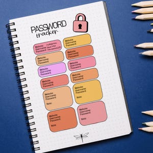 Printable PASSWORD TRACKER - Password Organizer - Password Keeper - Password Log