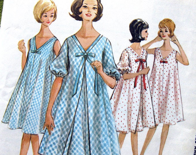 1960s Vintage ROBE and Nightgown Sewing Pattern Bed Jacket Etsy Canada