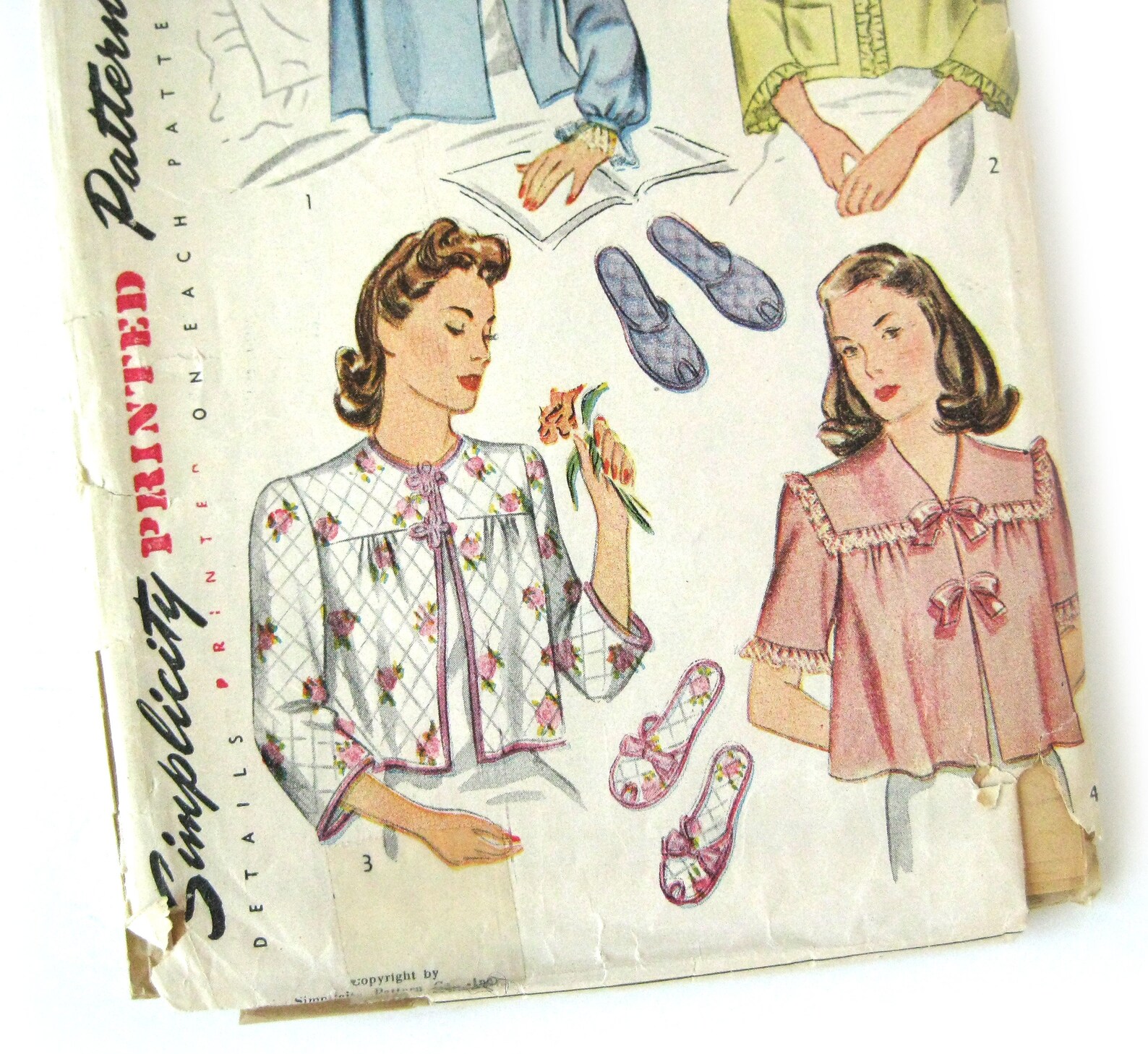 1940s Vintage Sewing Pattern Bed Jacket and Slippers Vintage Etsy