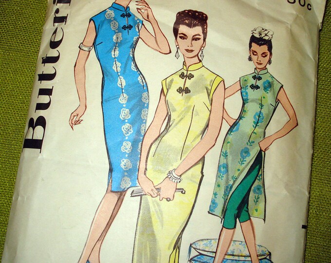 1960s Vintage Sewing Pattern - Pake Muu - Mandarin Collar Hawaiian ...