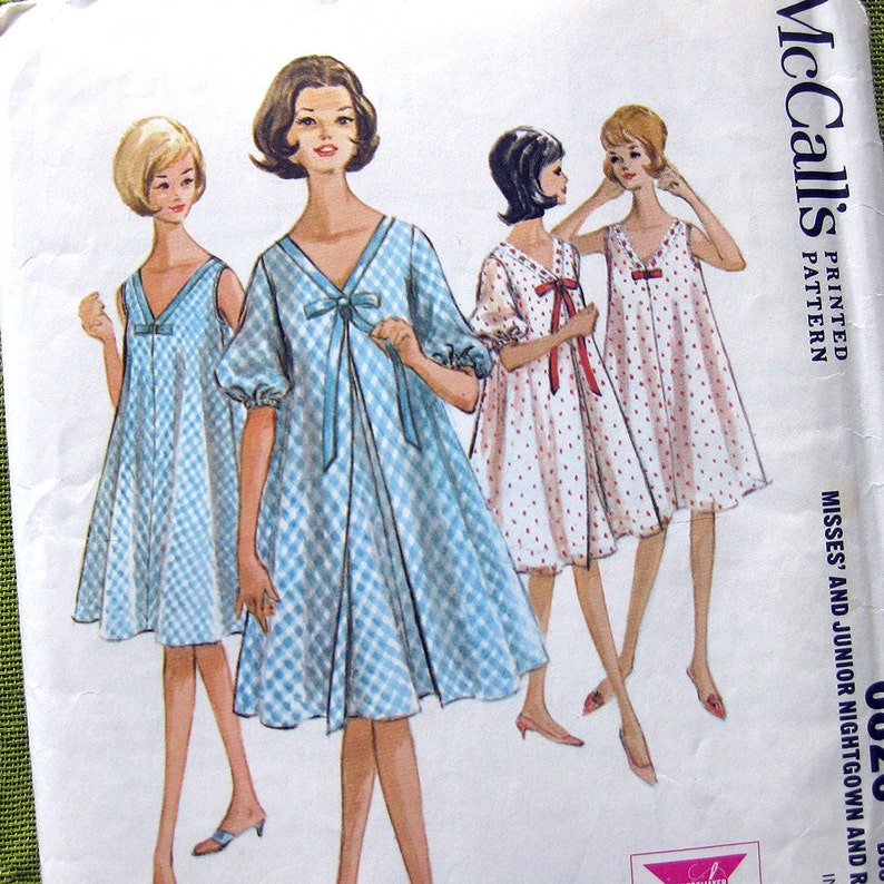 1960s Vintage ROBE and Nightgown Sewing Pattern Bed Jacket Etsy
