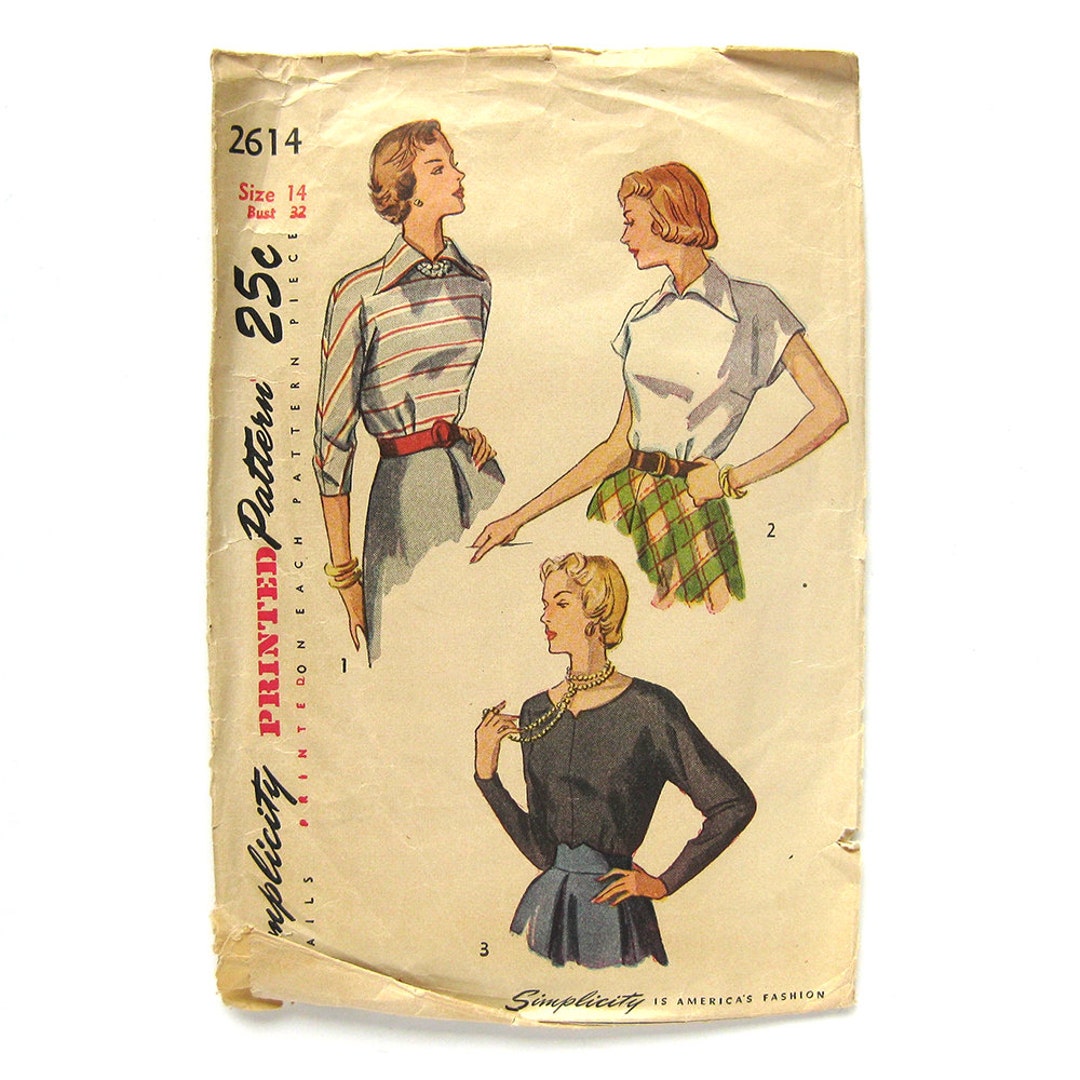 1940s Vintage Sewing Pattern - Simplicity 2614 - Misses