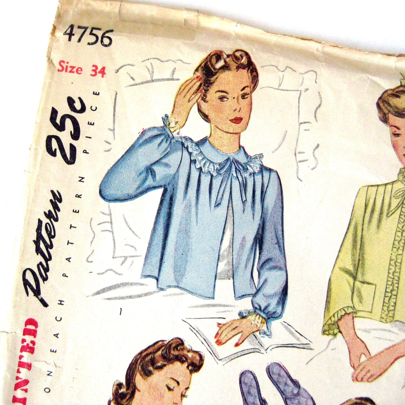 1940s Vintage Sewing Pattern Bed Jacket and Slippers Vintage Etsy