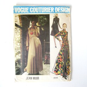 Robe Vintage Vogue By Jean Muir - Motif B38 - Années 70, Planche Non Découpée - Modèle 1146