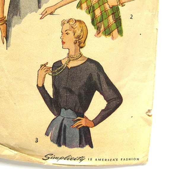 1940s Vintage Sewing Pattern - Simplicity 2614 - Misses