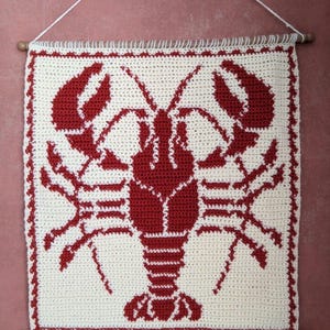 Padrão de tapeçaria de crochê de lagosta - Download em PDF