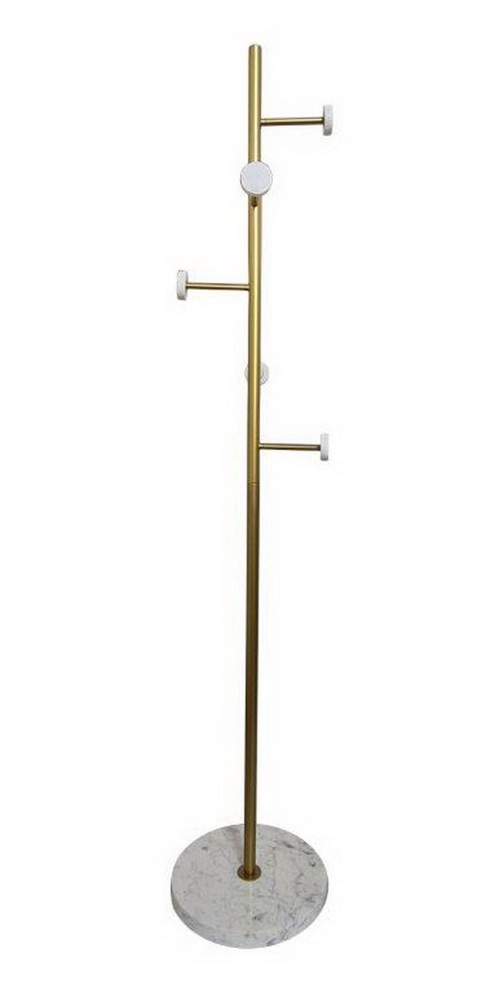 Angelo Entryway Freestanding Coat Stand With Marble Base, Gold/white ...