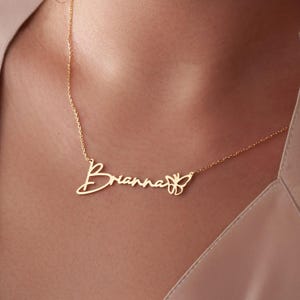 Personalized Butterfly Name Necklace: 925 Sterling Silver, Custom Jewelry