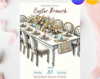 MODIFICABILE, invito al brunch di Pasqua, invito al brunch di classe, brunch della domenica di Pasqua, invito alla festa di Pasqua, download immediato, stampabile