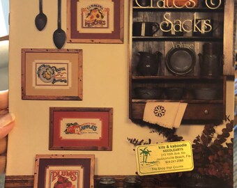Crates and Sacks…Vintage OOP Leaflet...Volume I....Country Cross Stitch