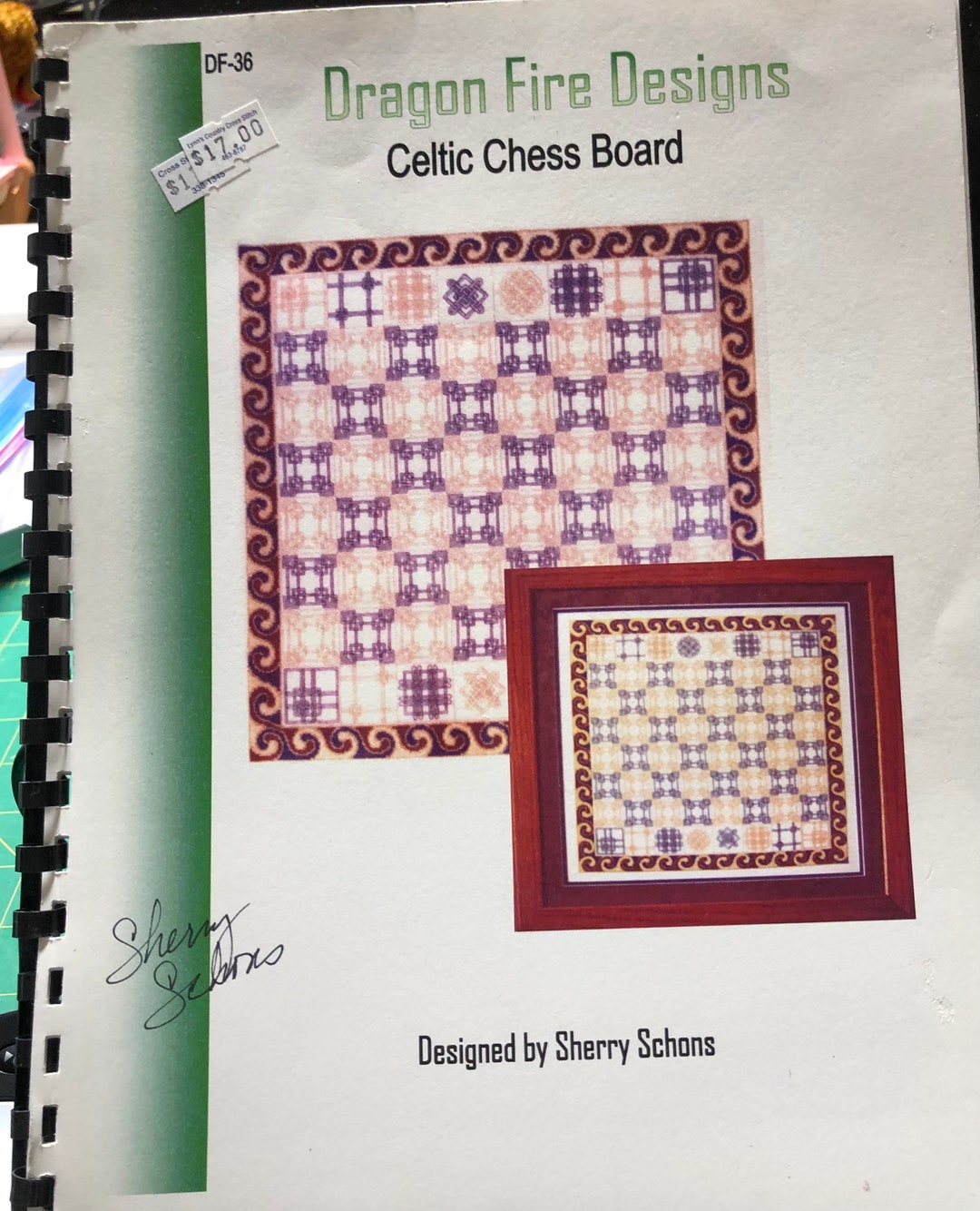 Autographed...dragon Fire Designs...celtic Chess Board...sherry Schons ...