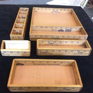 Yardstick Ruler Boxes..(Set 5)...Handmade Ruler Boxes...Yardstick Trays..