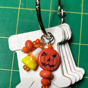Thread Cards with Halloween Charms...Halloween Dangles...Candy Corn Dangles