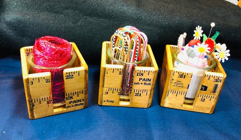 Yardstick Orts Holder....handmade Ruler Container...needlework - Etsy