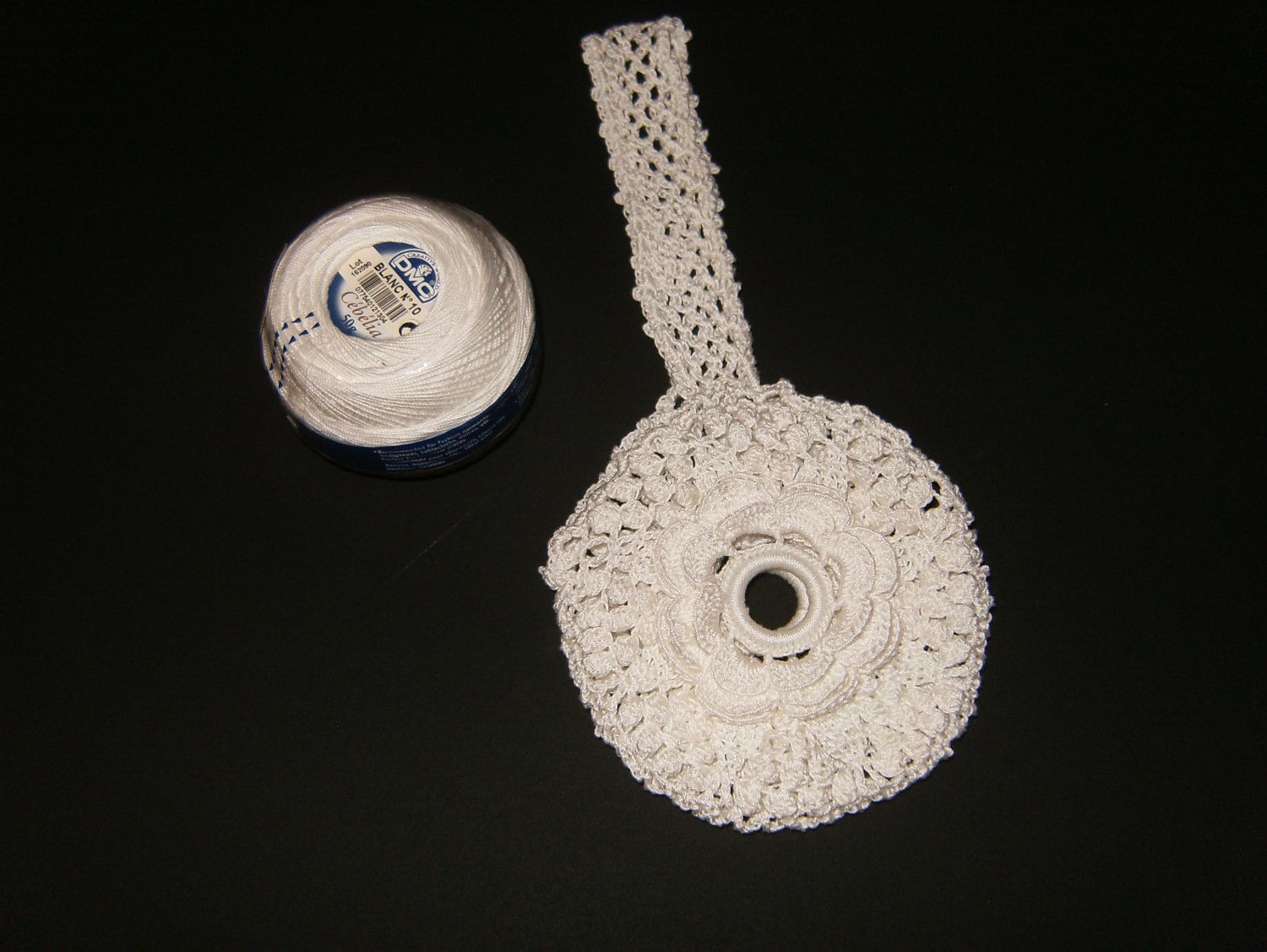 Victorian Thread Ball Holder- Handmade Crochet Victorian Crochet Wrist Thread Ball Holder ...crochet Thread  main image 2