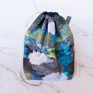 Project Bag - The Sea and Sky - knitting accessories, knitting project bag, crochet project bag, gift for knitter, gift for crocheter