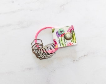 Stitch Marker Keeper - Cactus Garden - gift for knitter, knitting notions, crochet accessories, knitting accessories, stocking stuffer