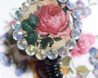 Vintage Floral ID Badge Holder