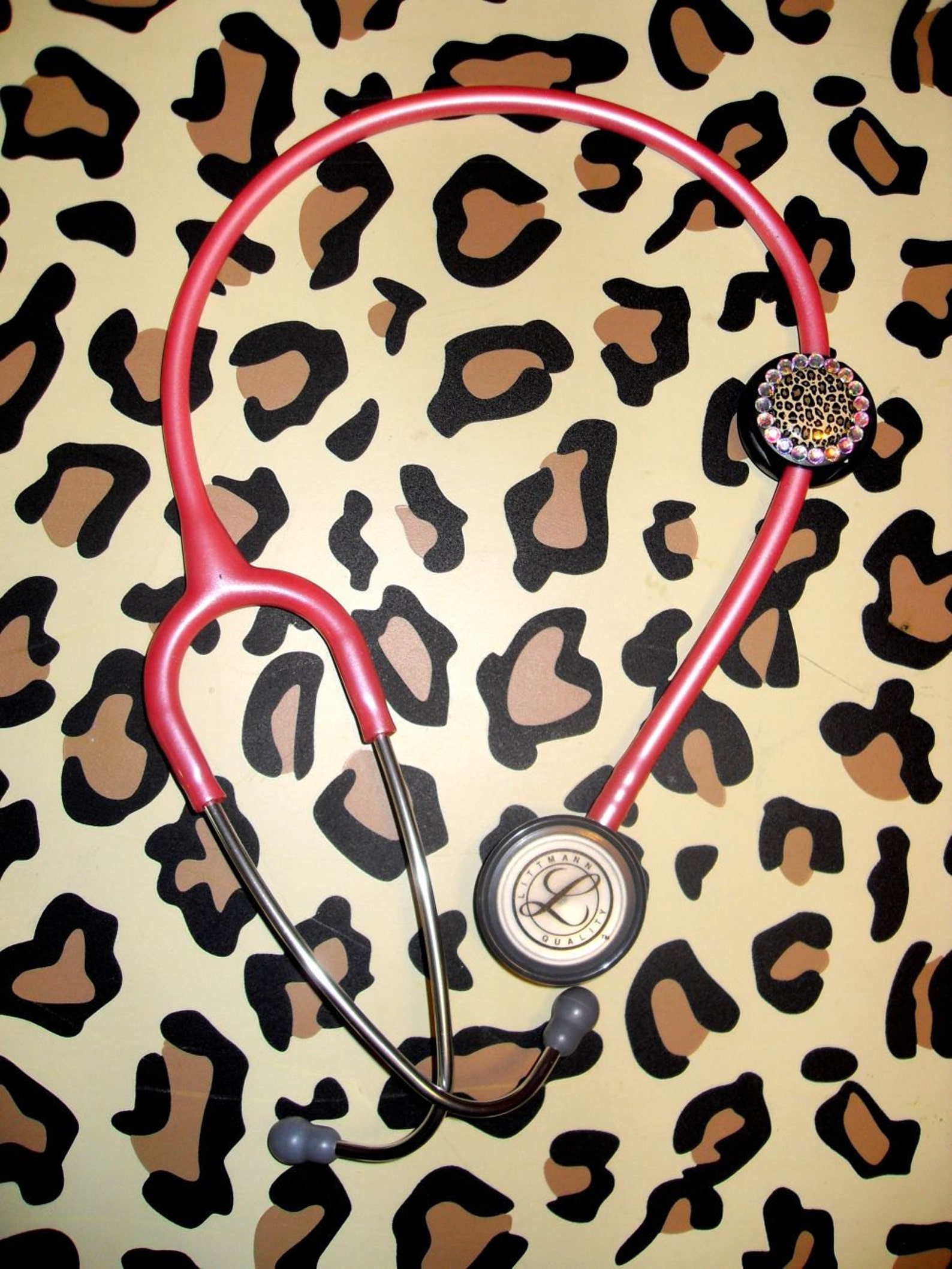 Leopard Stethoscope ID Tag Etsy