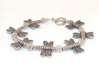 dragonfly bracelet silver