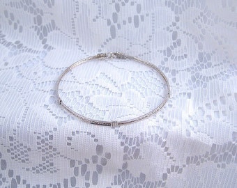 silver bangle wire wrapped bracelet sterling