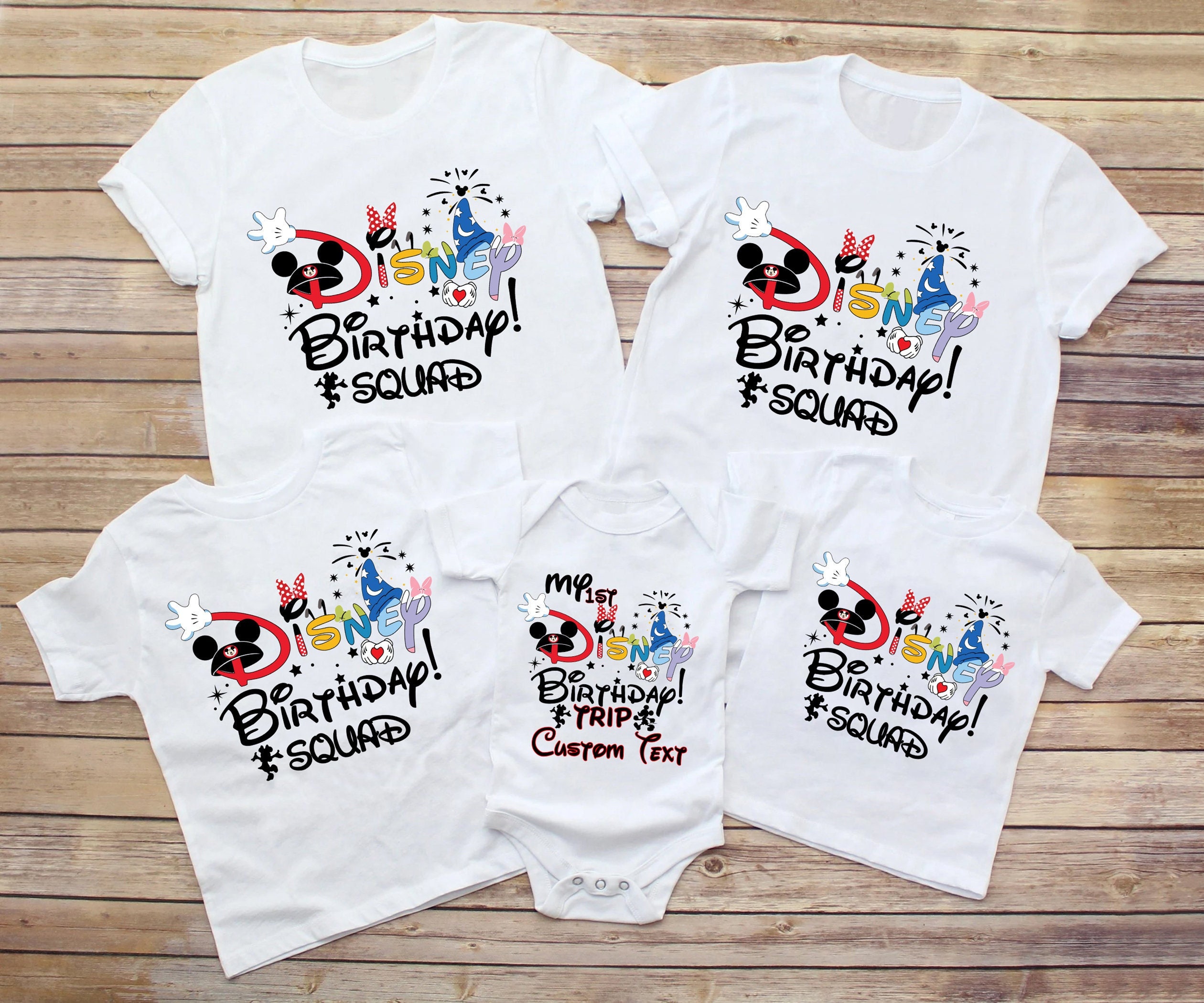 Discover Personalisierte 1. Familie Disney Geburtstagsreise T-Shirt