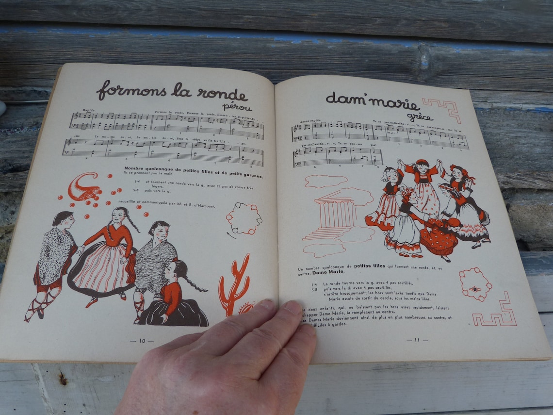 Vintage 1950 Old French Children's Book Songs From Etsy