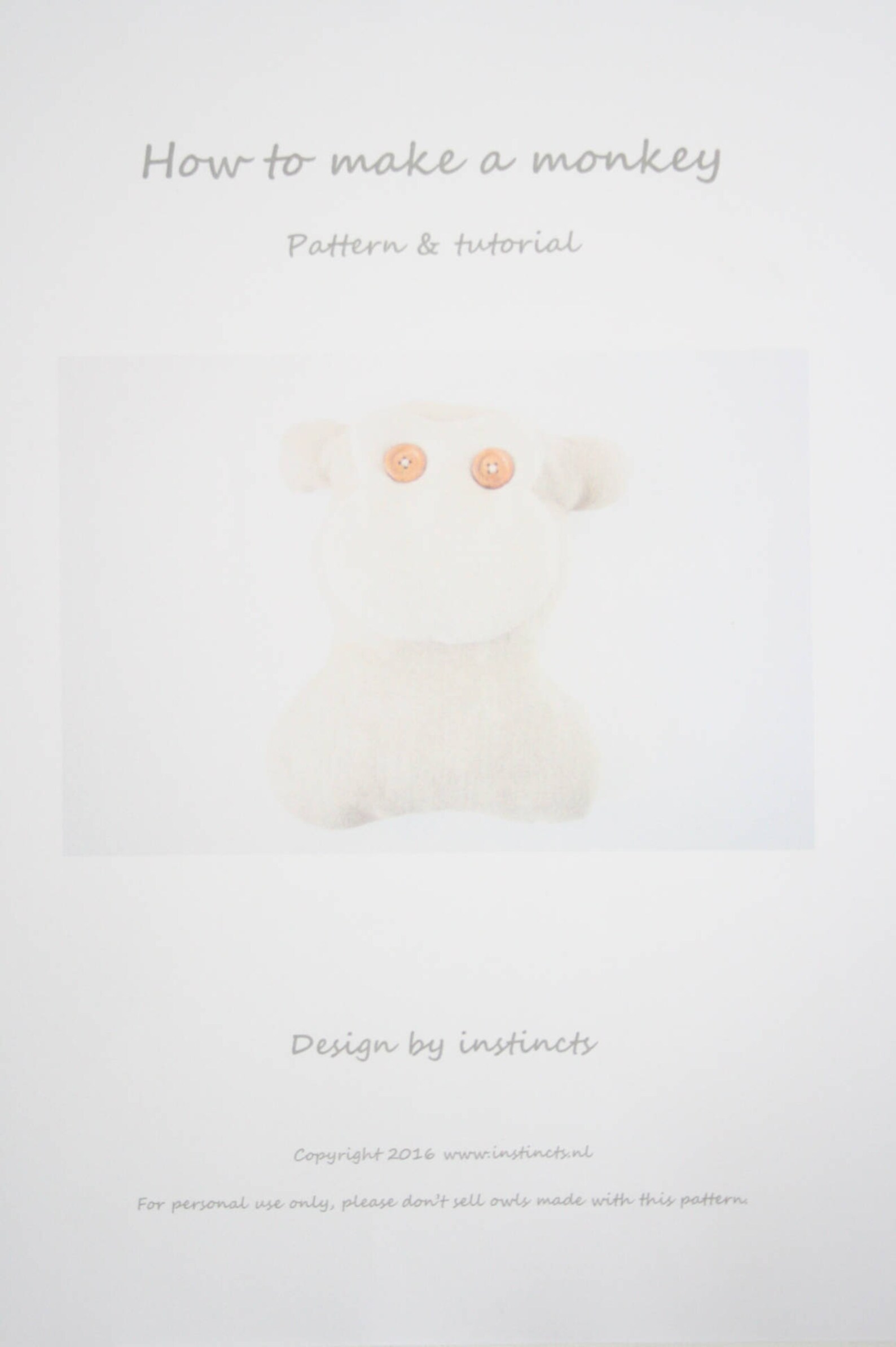 How to Make a Monkey Pattern and Tutorial PDF - Etsy