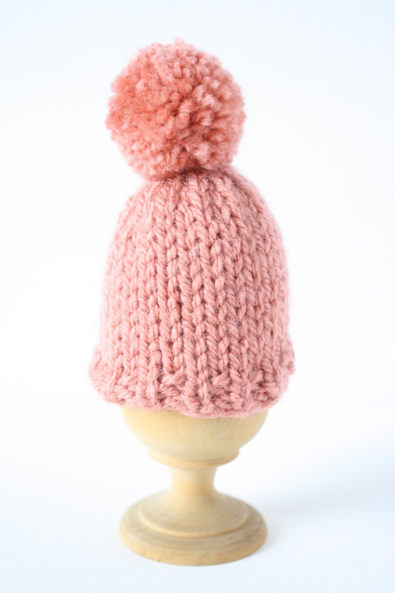 Set of two knitted egg cosies or egg warmers in pink, white, mustard, light green or taupe image 4