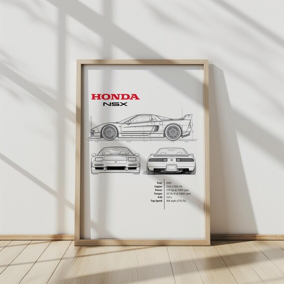 1995 Honda NSX | JDM | Car Art | Wall Art | Home Decor | Office