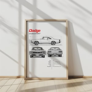 1969 Dodge Coronet R/T 440 | Classic Car | Muscle Car | Sports Car | Gift | Gift For dad | Home Decor | Office Decor | Car Art | Digital Art