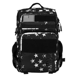 45L Black and White American Pride Backpack w/Cup Holders