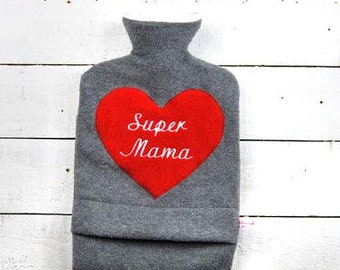 Super Mama" - Wärmflaschenbezug inkl. Wärmflasche