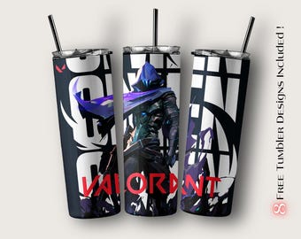 Valorant Omen Tumbler Wrap, Gamer Sublimation Design (Digital Download)