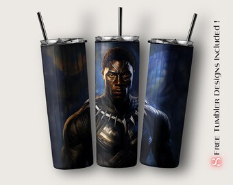 Envoltura para vaso de Pantera Negra, diseño de sublimación de Marvel para descarga digital, plantilla de diseño de sublimación para vaso delgado de 20 oz, Marvel PNG