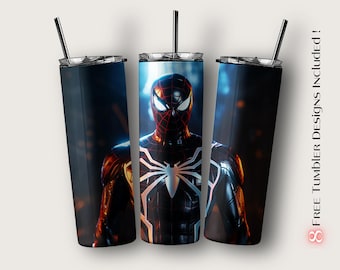 Spiderman Tumbler Wrap, Marvel-sublimatieontwerp voor digitale download, 20oz Skinny Tumbler-sublimatieontwerpsjabloon, Spiderman, png PNGEgg