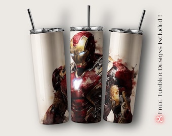 Iron Man Tumbler Wrap, Marvel-sublimatieontwerp voor digitale download, 20oz Skinny Tumbler-sublimatieontwerpsjabloon, Iron Man, Iron Man, png PNGEgg