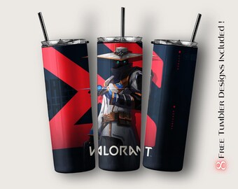 Valorant Cypher Tumbler Wrap, Gamer Sublimation Design (Digital Download)