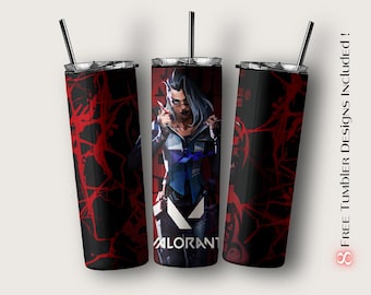 Valorant Fade Tumbler Wrap, Gamer Sublimation Design (Digital Download)