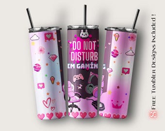 Gamer Girl Tumbler Wrap: 20oz Sublimation Design (Digital Download)