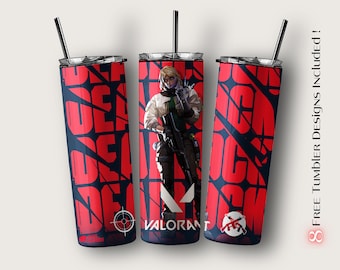 Valorant Deadlock Tumbler Wrap, Gamer Sublimation Design (Digital Download)