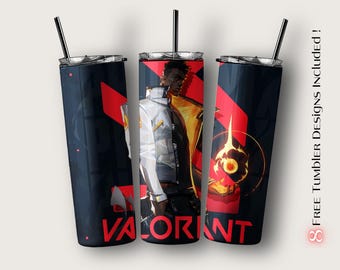 Valorant Phoenix Tumbler Wrap, Gamer Sublimation Design (Digital Download)