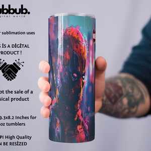 Puede incluir: Un dise&ntilde;o digital que presenta un retrato abstracto colorido de un superh&eacute;roe en un vaso de 20 onzas. El dise&ntilde;o mide 9,3 pulgadas por 8,2 pulgadas y se puede cambiar de tama&ntilde;o.